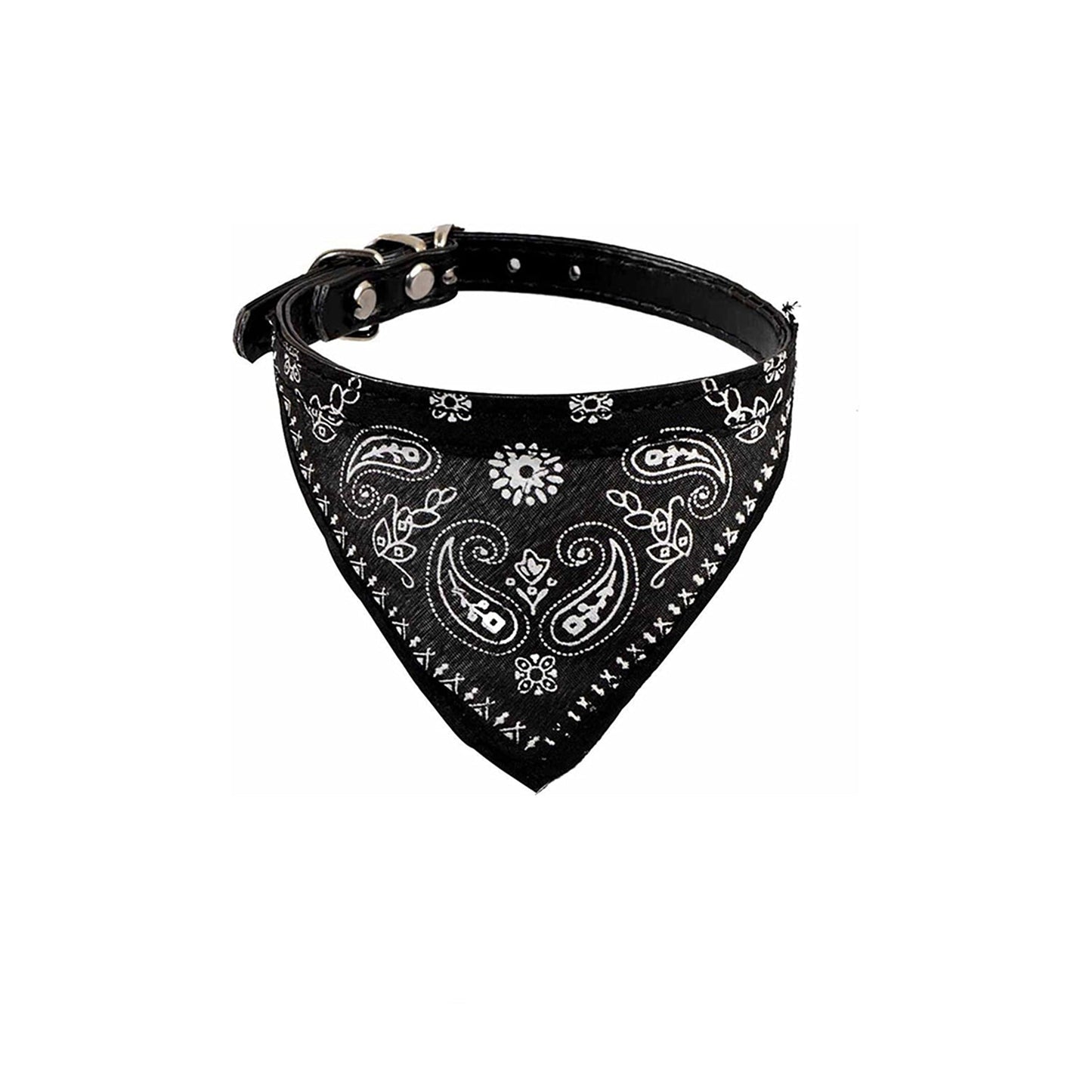Cute Bandana Collar for Pets Adjustable Leather Neck Scarf