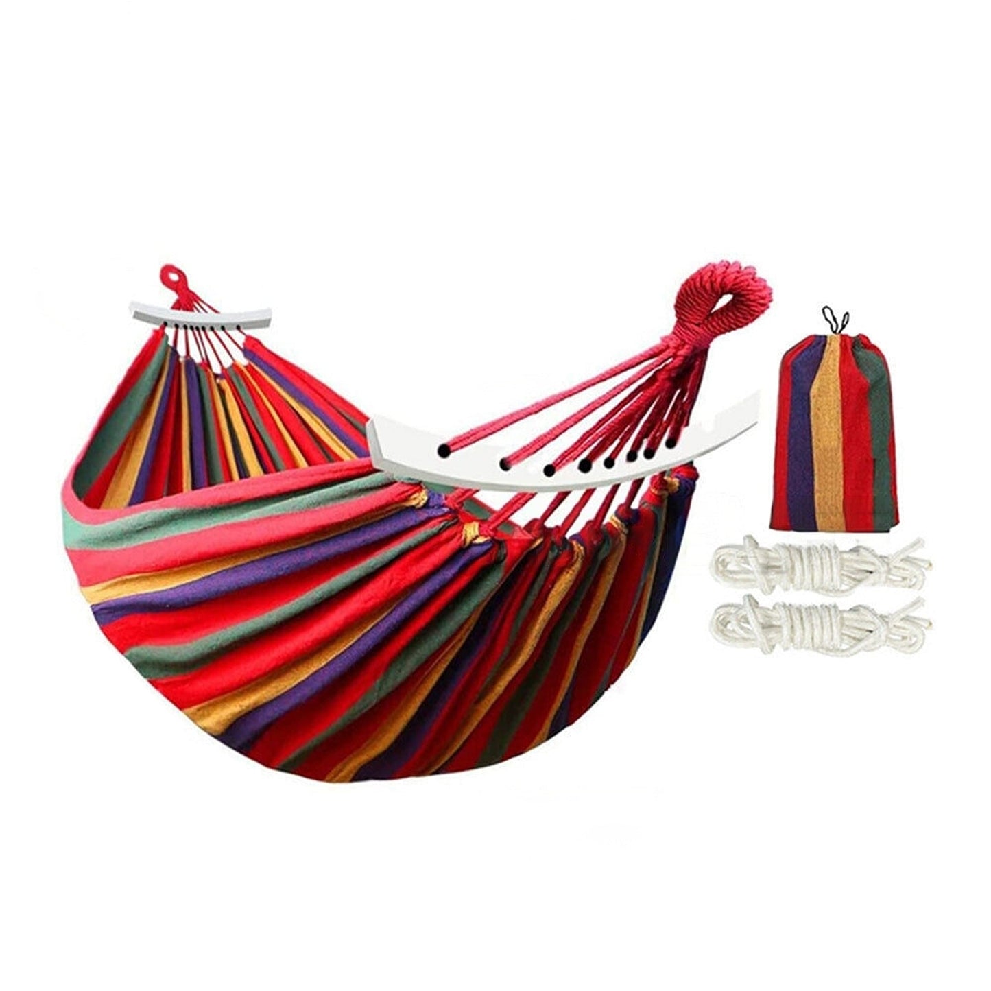 Comfy Double Hammock with Hanging Straps and Hooks Outdoor Bed
