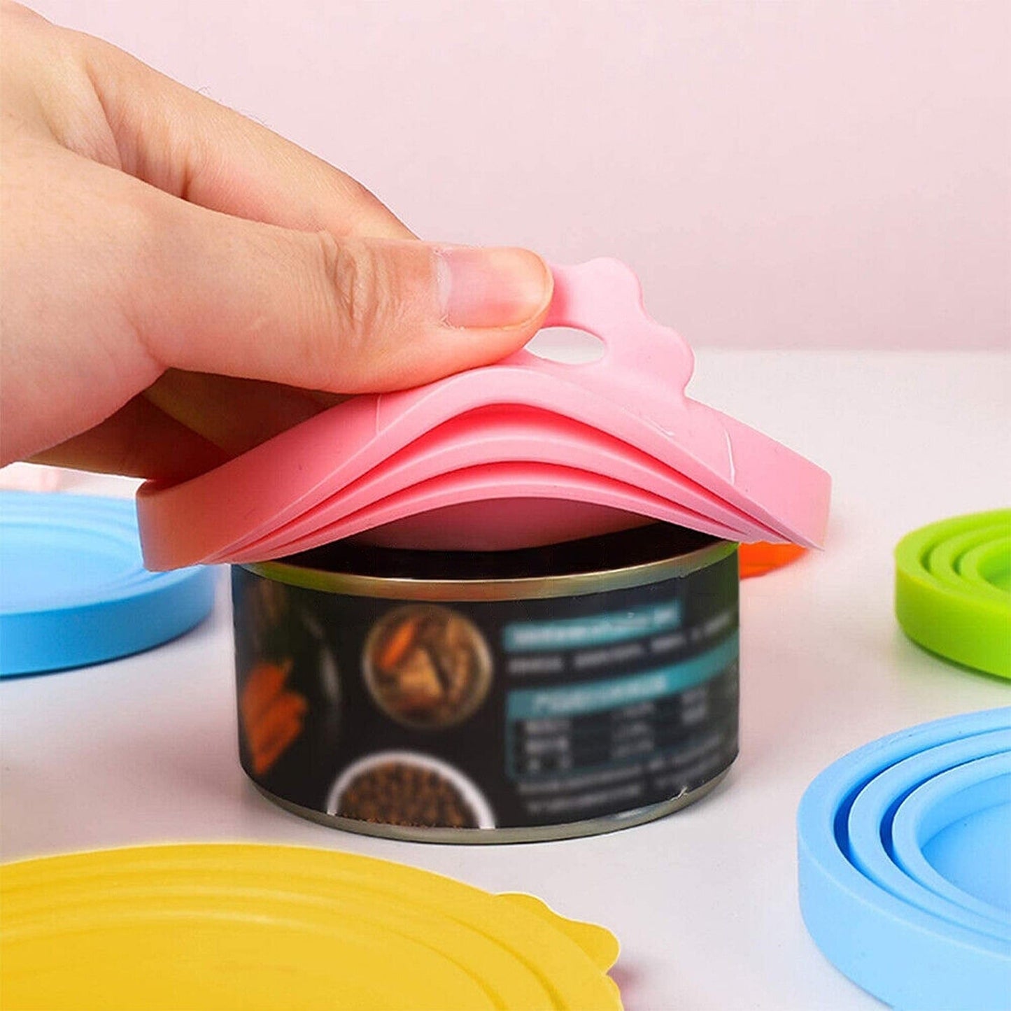 6pcs Silicone Pet Food Can Lid Dog Cat Tin Reusable Storage Cap