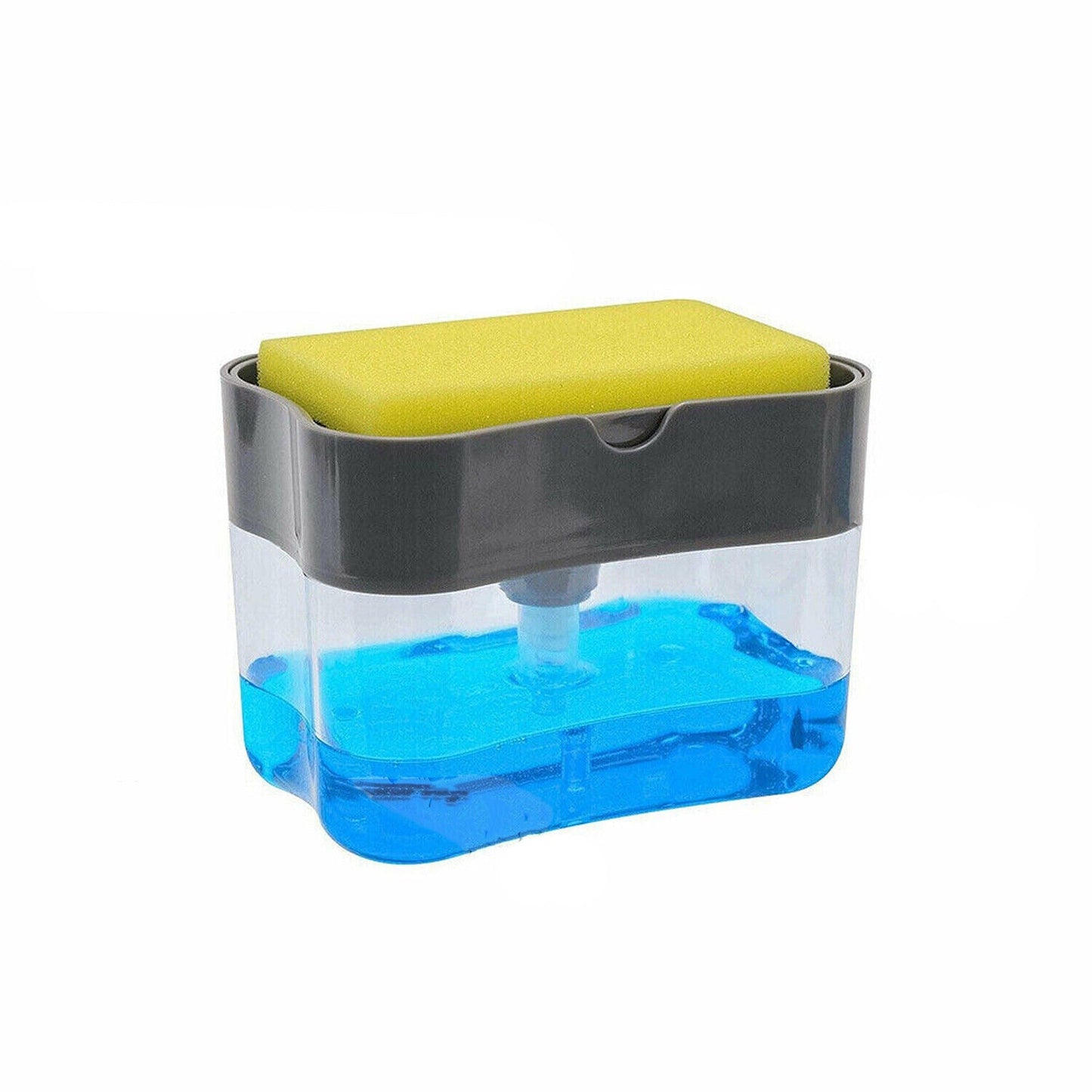 2-in-1 Soap Pump Dispenser with Sponge Holder for Kitchen Sink Cleaning