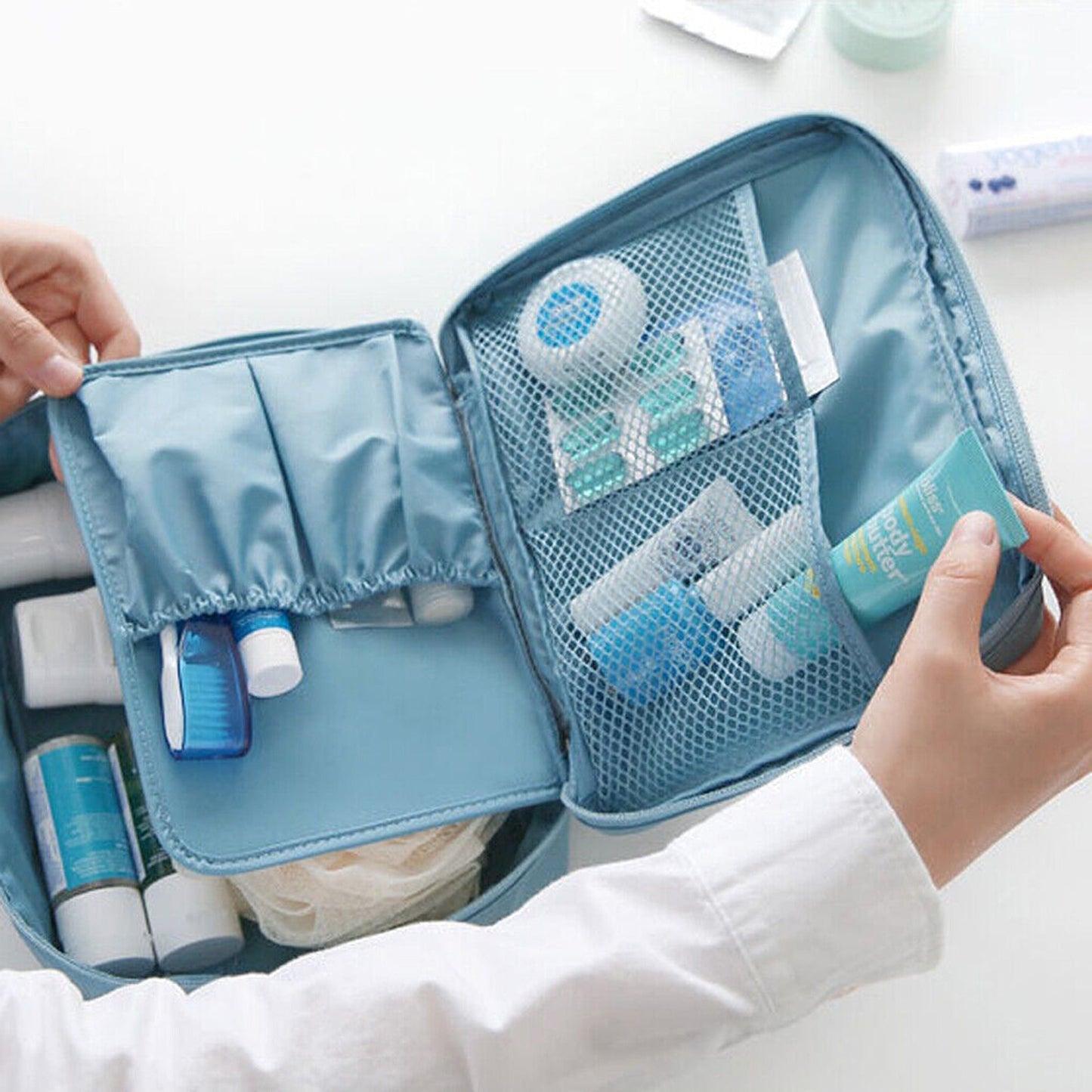 Travel Makeup Organizer Bag for Toiletries and Cosmetics