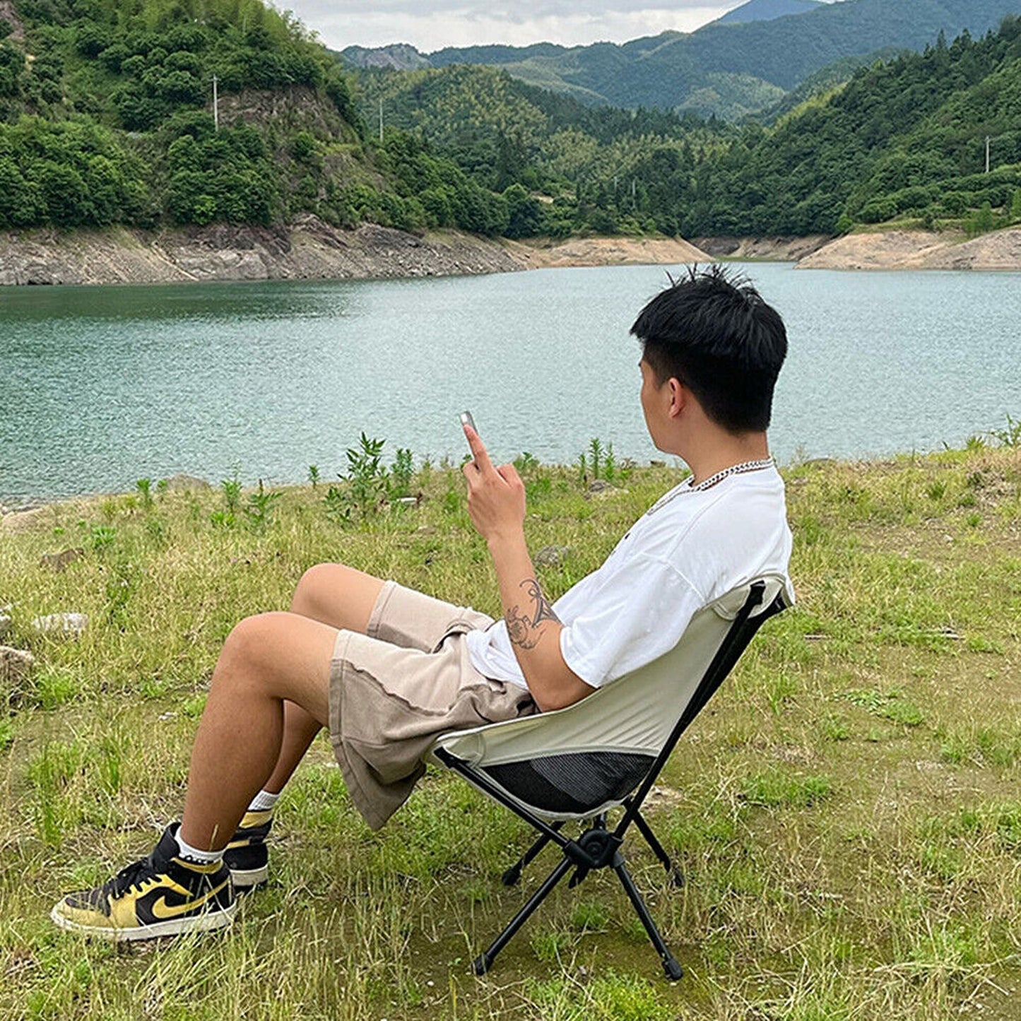 Lightweight Portable Camping Chairs Ideal for Fishing and Travel Folding Design
