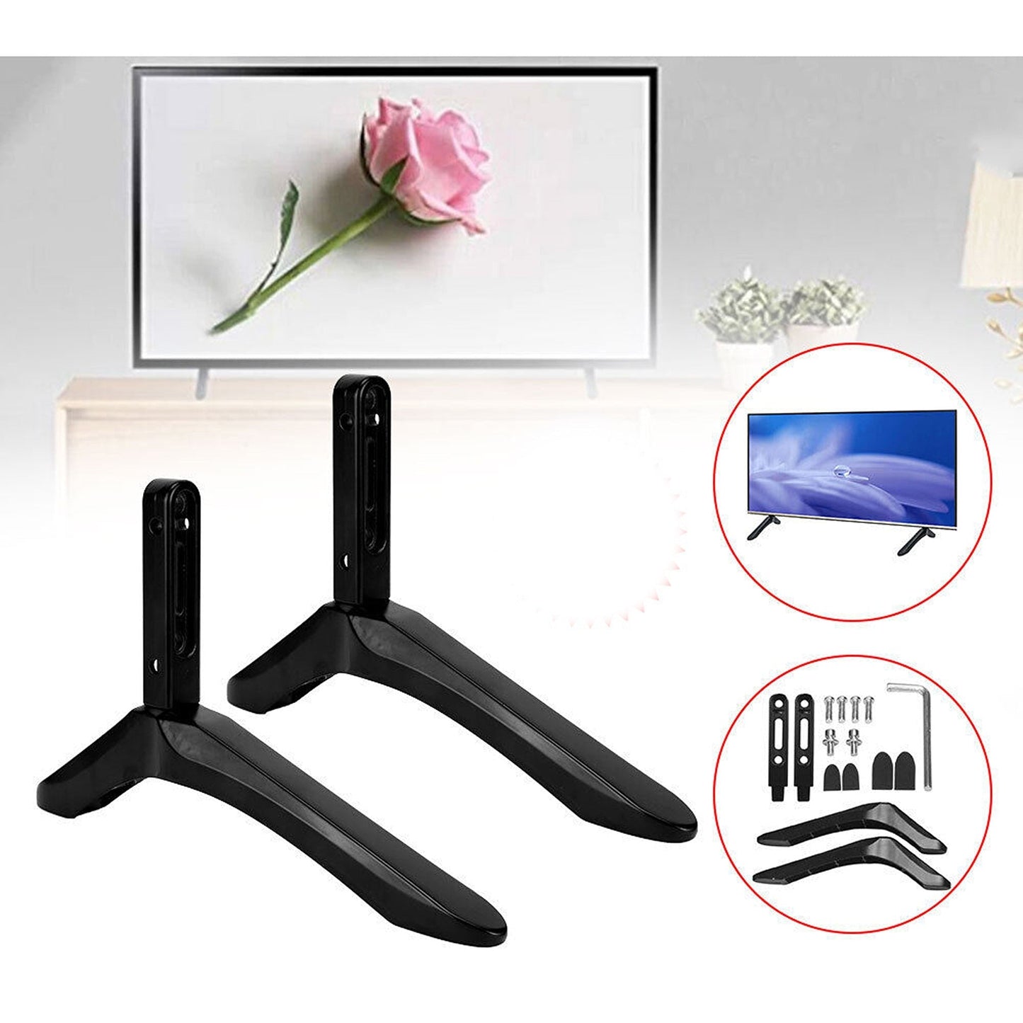 Universal Desktop TV Stand with Screws LCD Screen Pedestal