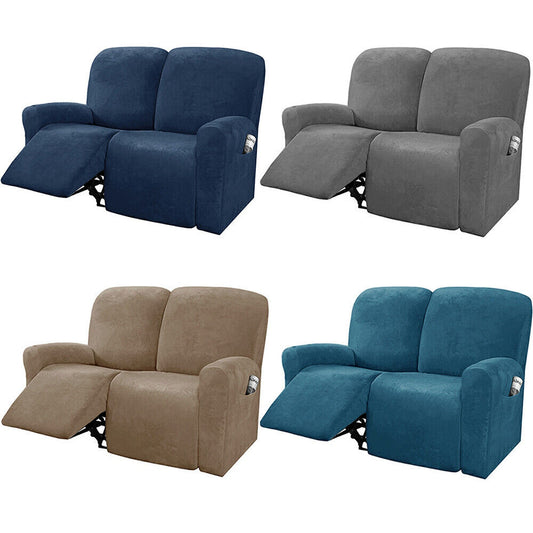 Velvet Recliner Sofa Chair Cover Stretch Slipcovers for 2 Seater Couch