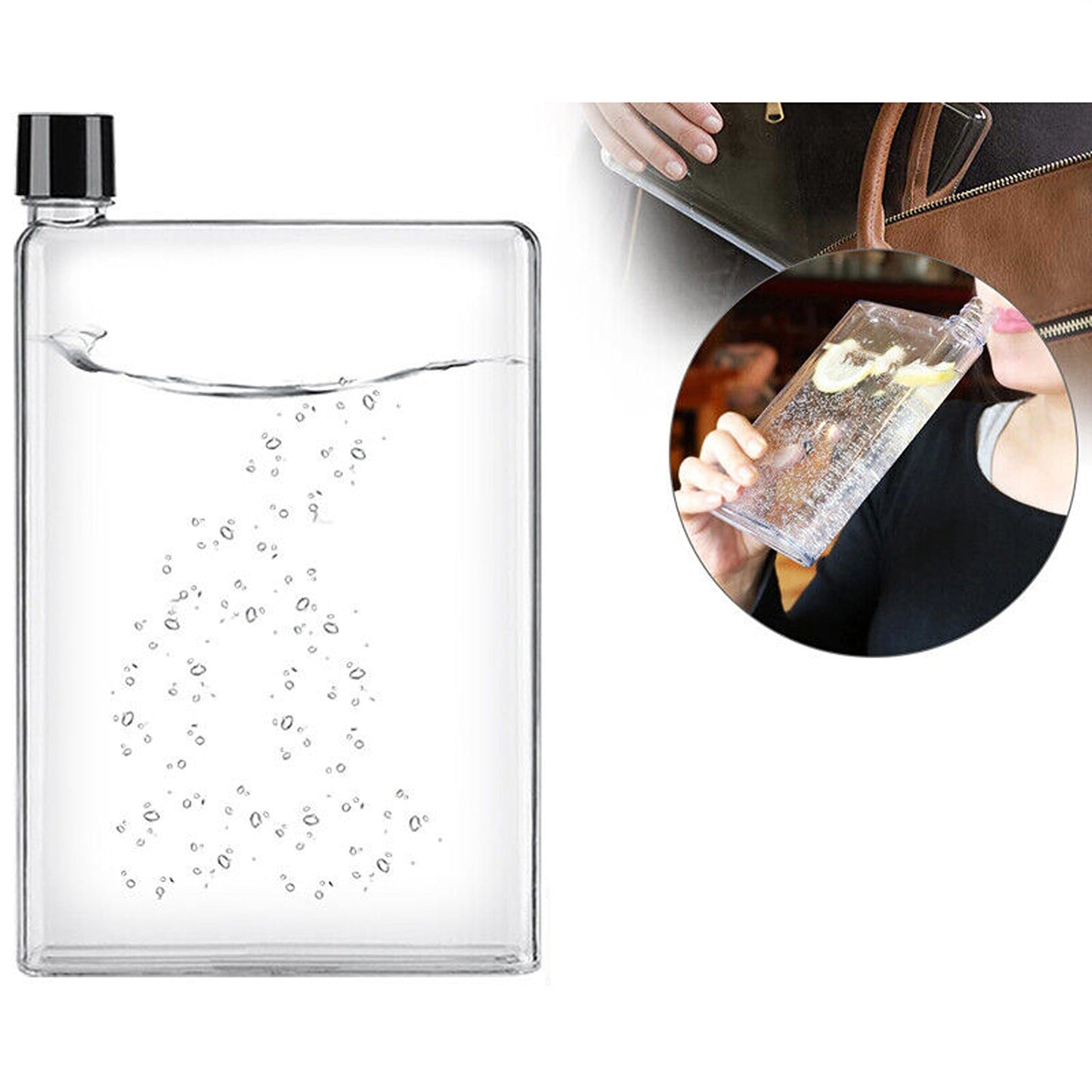 Portable A5 Paper Kettle Flat Water Bottle 420ml Book-Shaped Drink Cup
