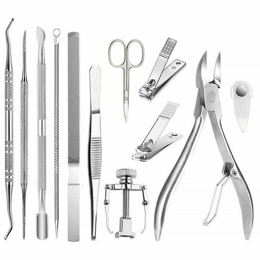 12pcs Ingrown Toenail Treatment Kit with Nail Clippers and Pedicure Tools