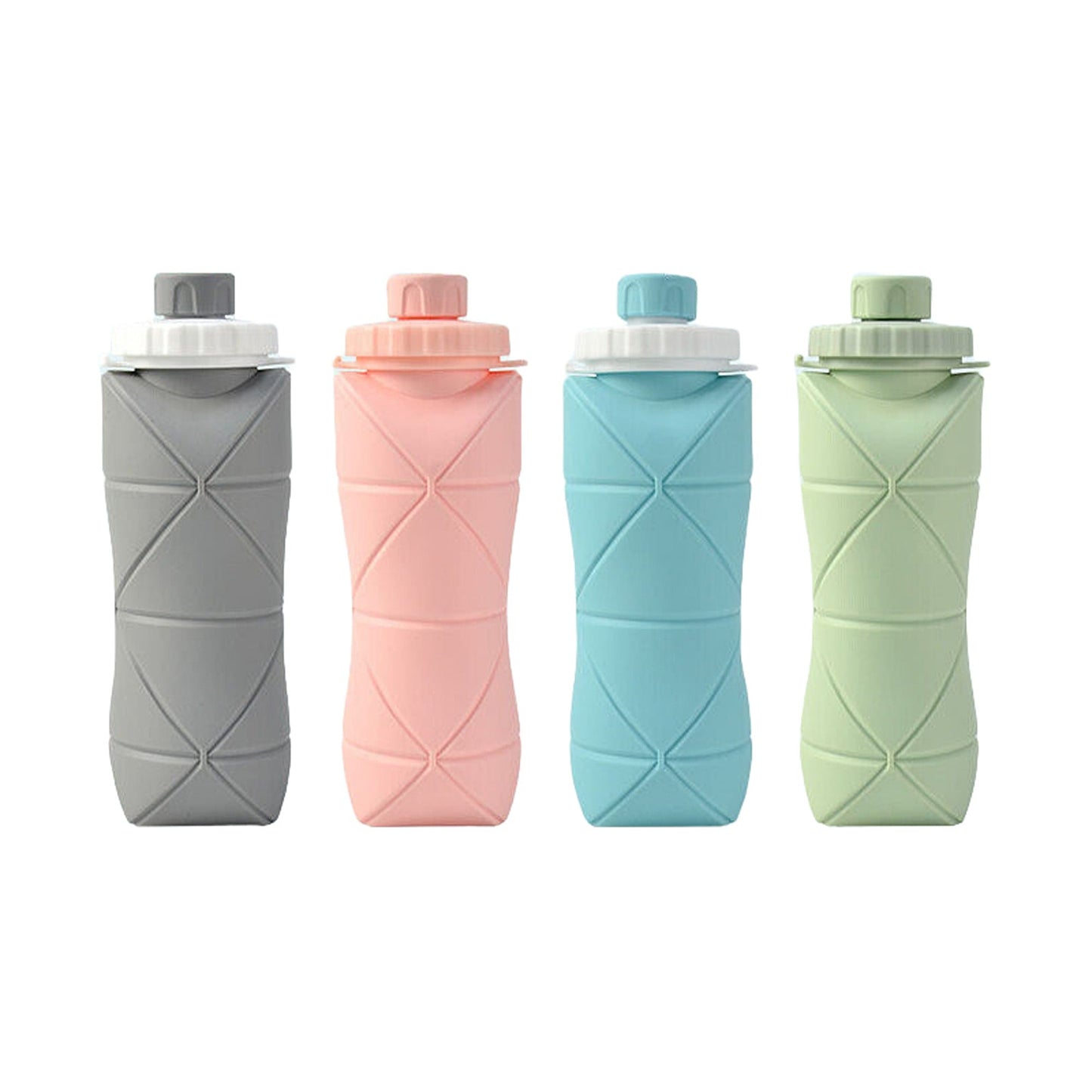 Leak-proof Folding Silicone Sports Bottle Portable Water Container 600ml