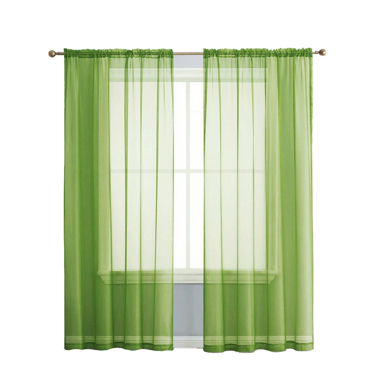 Organza Voile Sheer Curtain with Rod Pocket for Window Draping