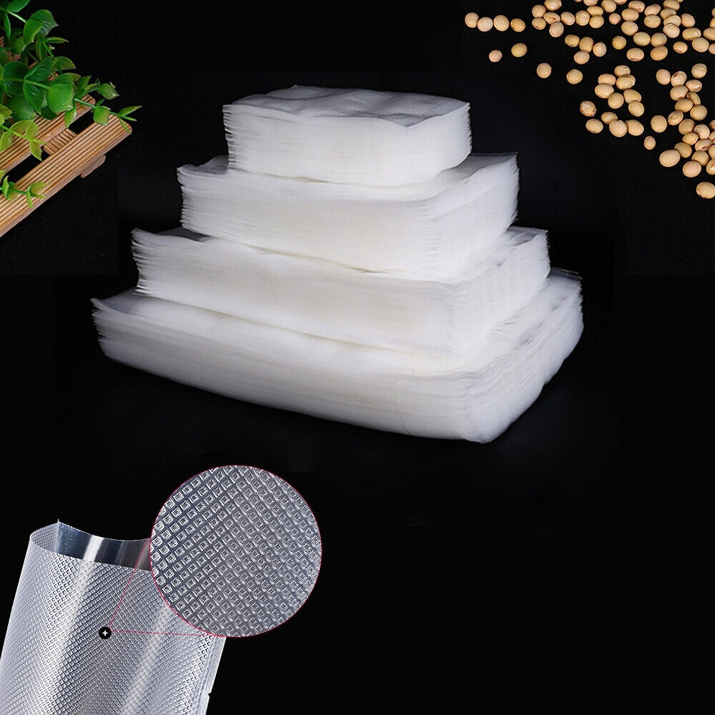 100pcs Vacuum Sealer Bags Heat Seal Pre Cut Food Storage Cryovac Saver