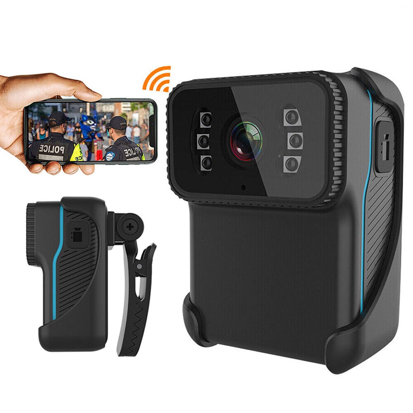 1080P Night Vision Body Camera Portable Police Cam with WiFi DVR