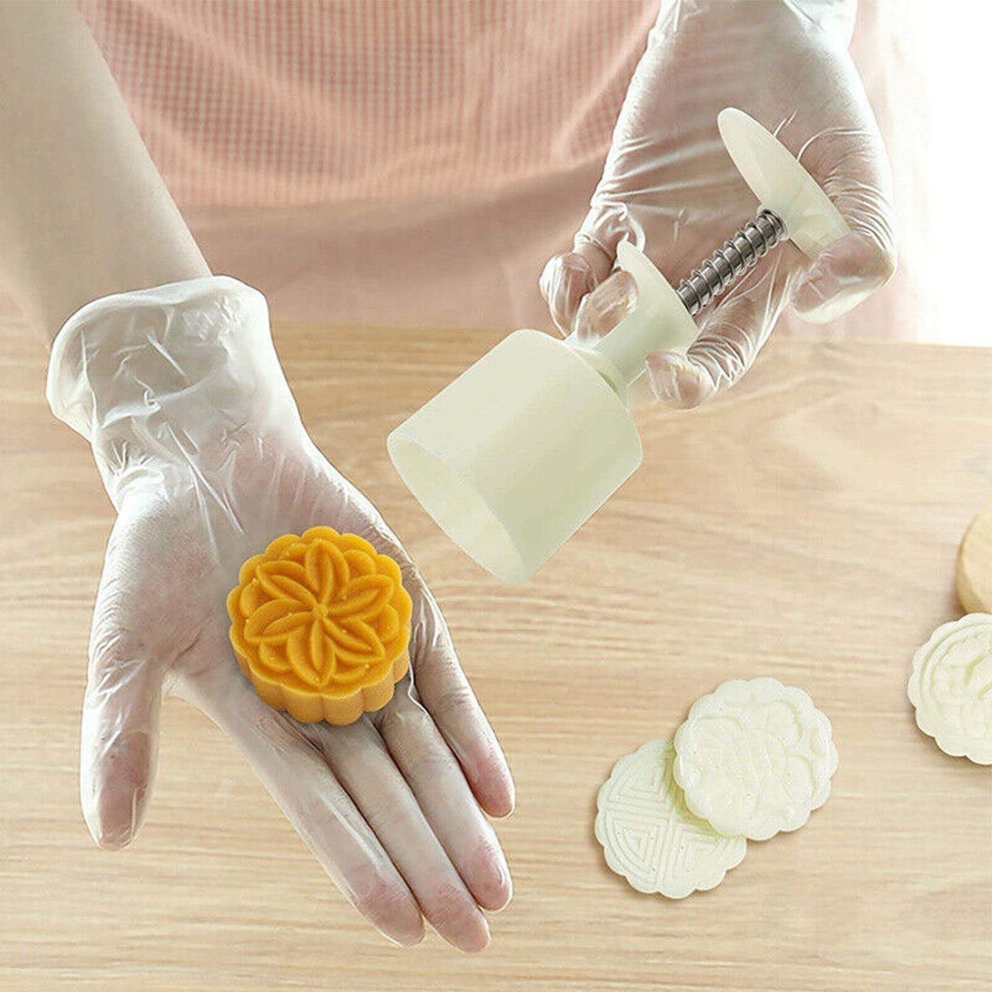 DIY Moon Cake Flower Stamps Mold Round Pastry Decor Cookies