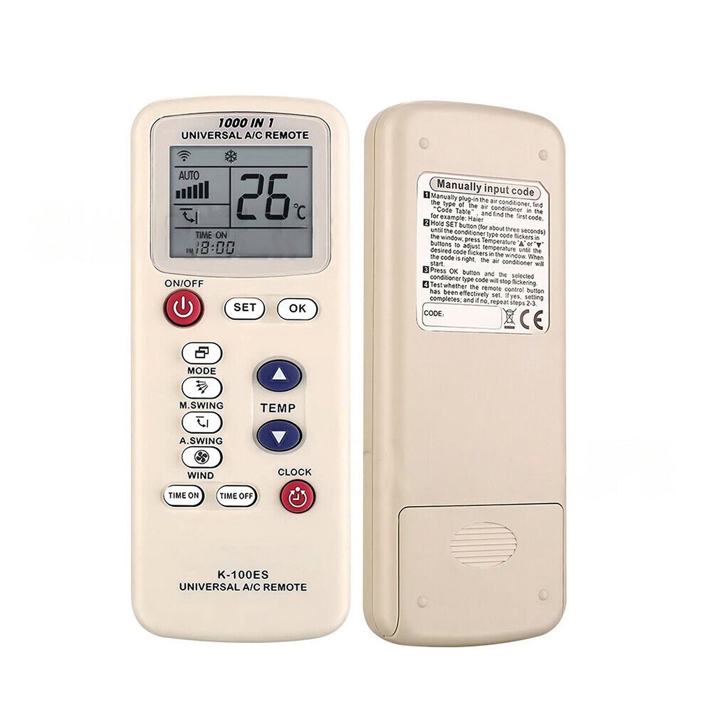 Universal AC Air Conditioner Remote Control for Panasonic Fujitsu DF LS K-100ES