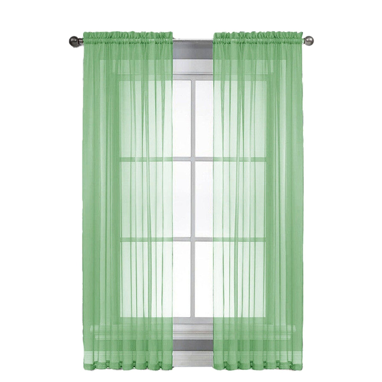 Organza Voile Sheer Curtain with Rod Pocket for Window Draping