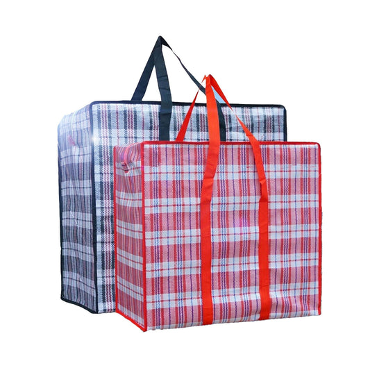 6pcs Nylon Stripe Zip Storage Bags for Packing and Travel