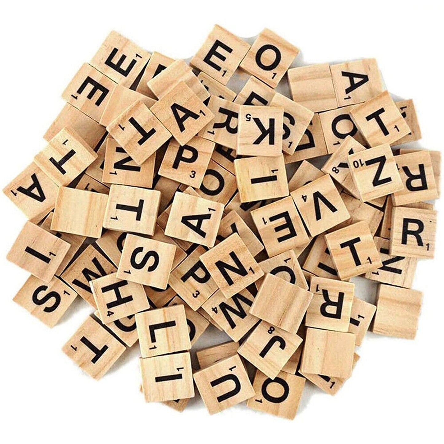 Wooden Alphabet Scrabble Tiles Full Sets for Crafts and Games