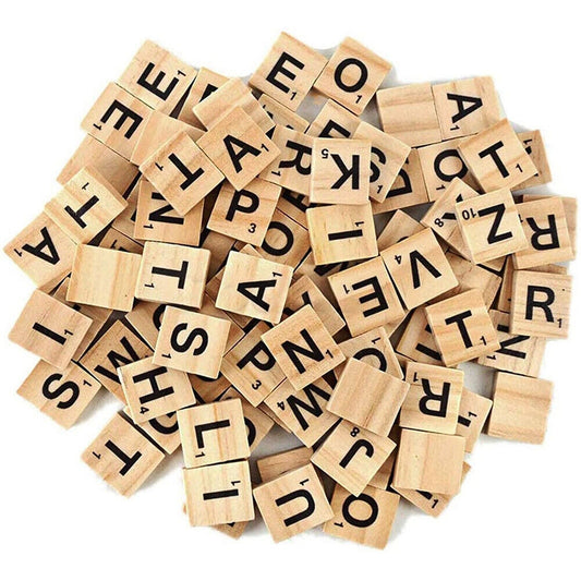 Wooden Alphabet Scrabble Tiles Full Sets for Crafts and Games