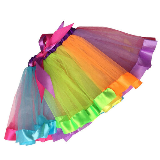 Rainbow Tutu Skirt for Girls Ballet Dance Princess Costume