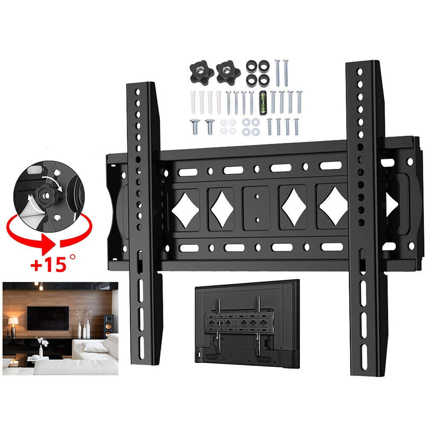 VESA Wall Mount Bracket for 32 to 75 Inch TVs Suitable for Flat and Curved Screens