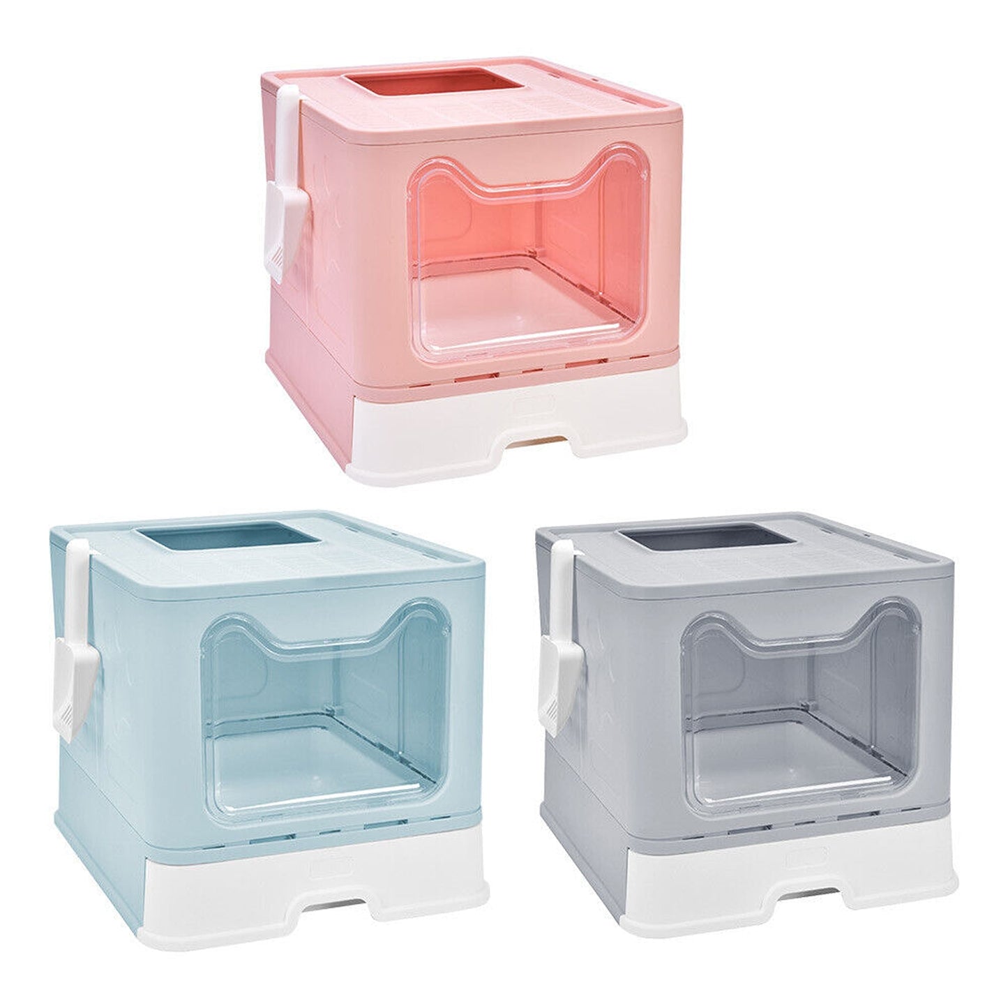 Large Covered Cat Litter Box Enclosed Kitty Toilet with Scoop and Drawer