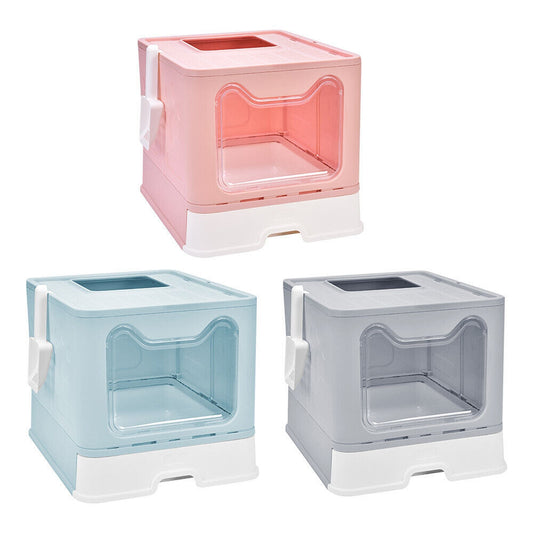 Large Covered Cat Litter Box Enclosed Kitty Toilet with Scoop and Drawer