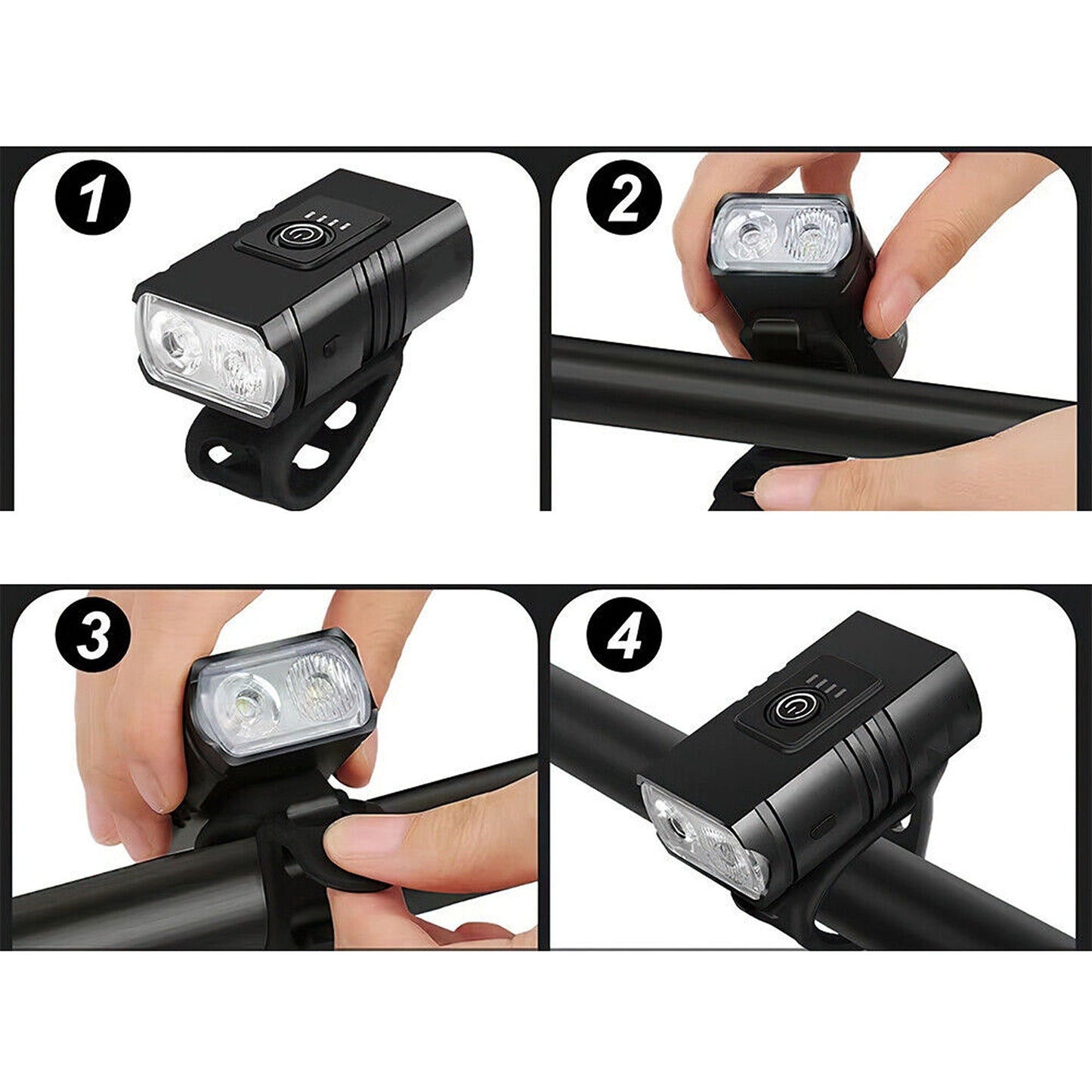 Rechargeable LED Bicycle Light Set T6 Front and Rear Headlight Tail Light