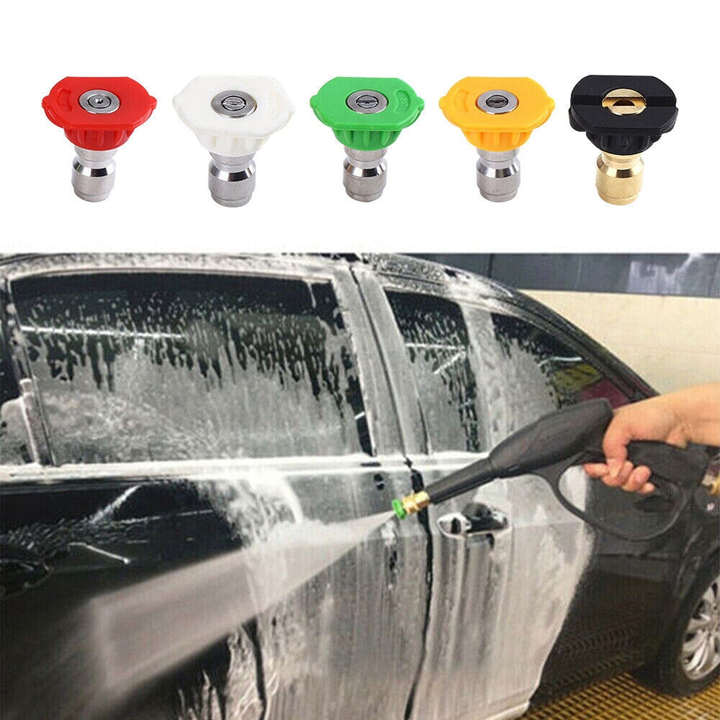 High-Pressure Water Gun for Car Washing with Short Wand and 5 Nozzle Attachments