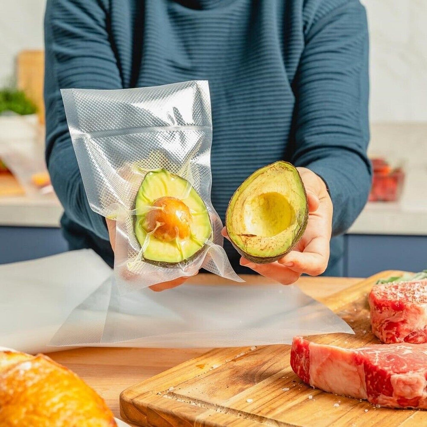 100pcs Vacuum Sealer Bags Heat Seal Pre Cut Food Storage Cryovac Saver