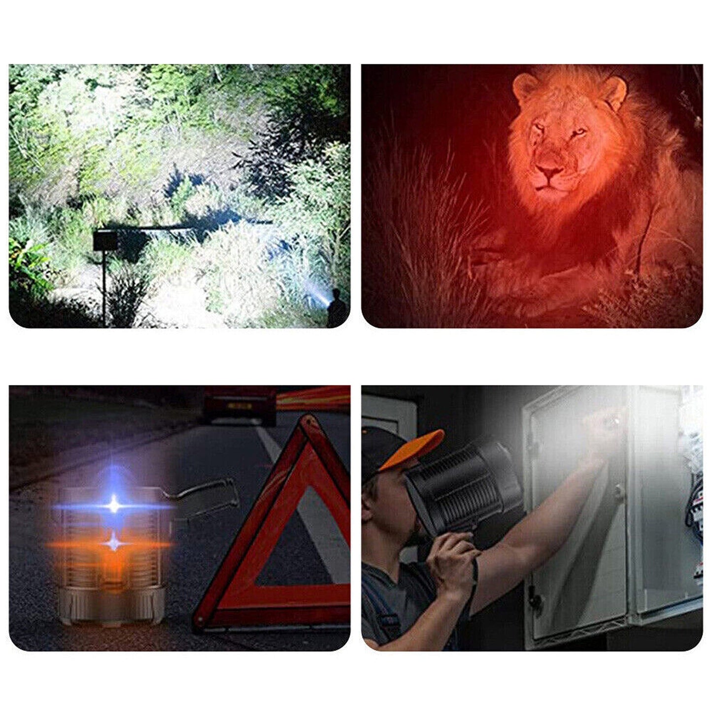 High Lumen 200000 Torch Rechargeable LED Flashlight for Camping
