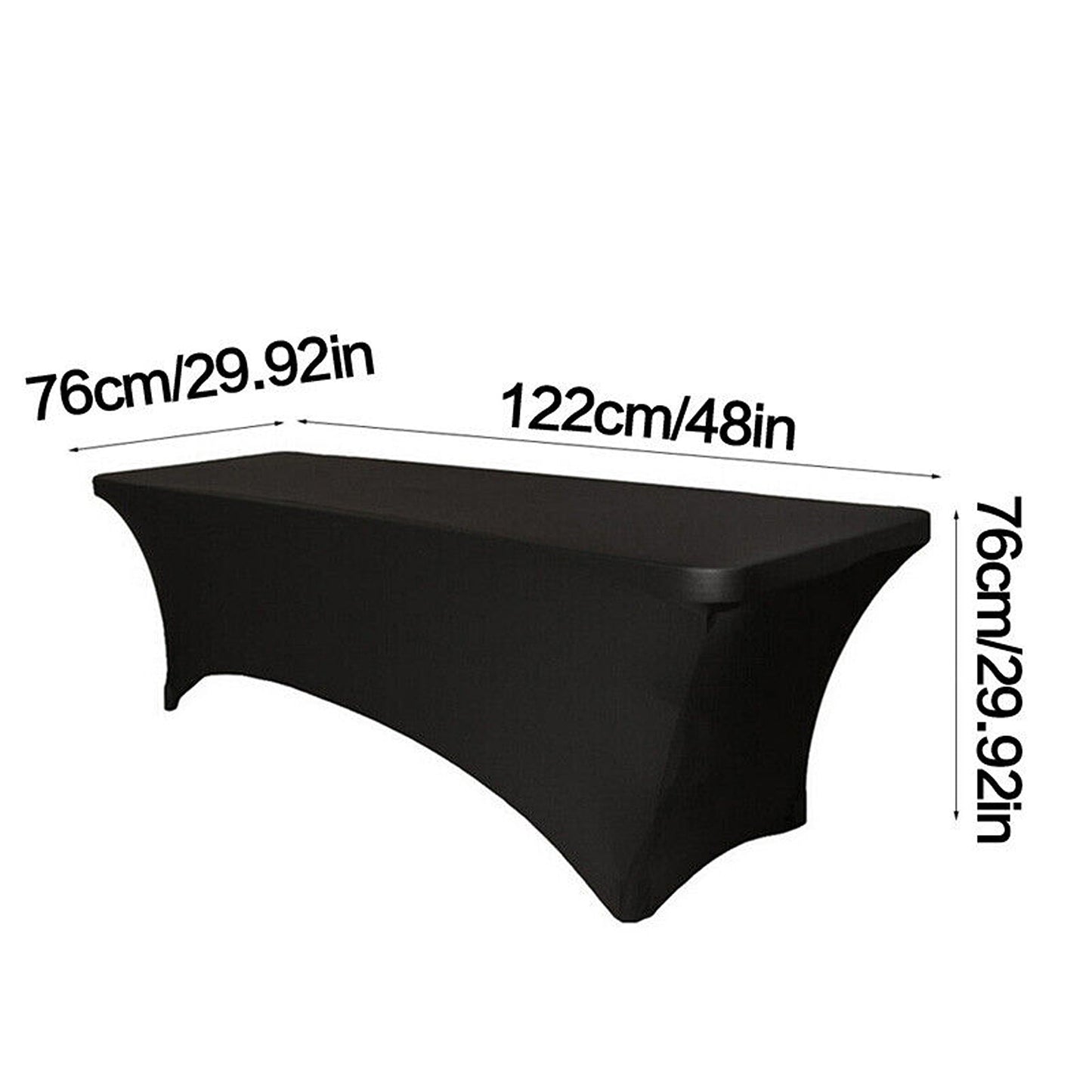 Black Stretch Spandex Tablecloth Rectangle Table Cover for Events