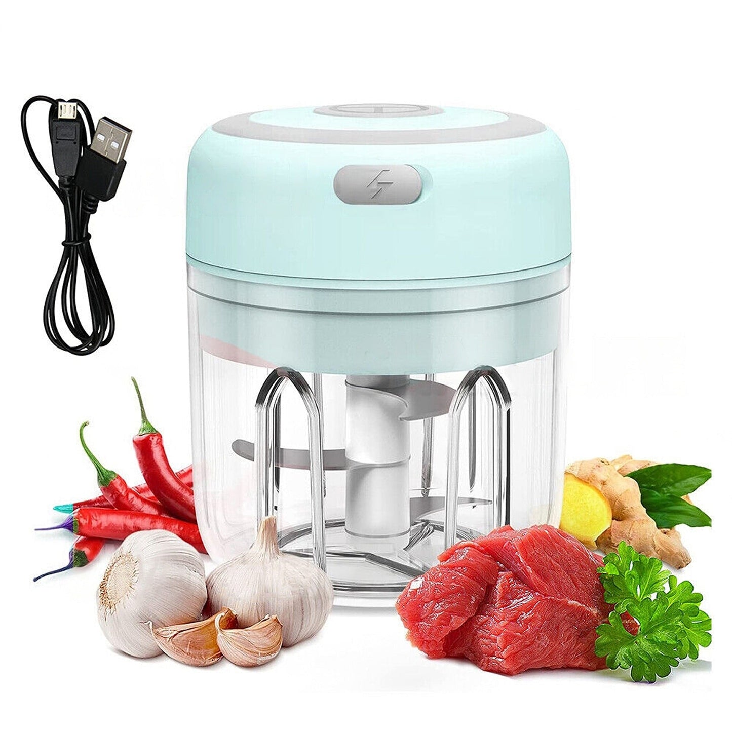 Compact Electric Vegetable and Garlic Chopper 250ml Grinder Blender
