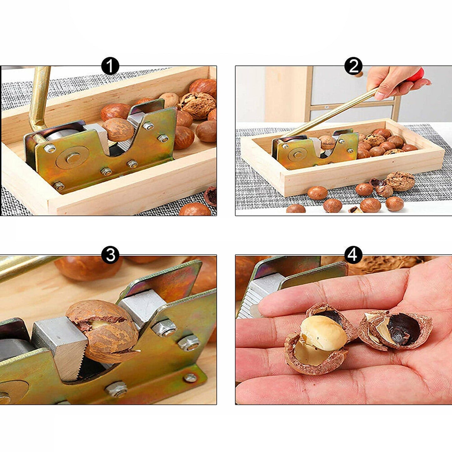 Manual Macadamia Nut Cracker with Hand Grip Durable Nutcracker Tool