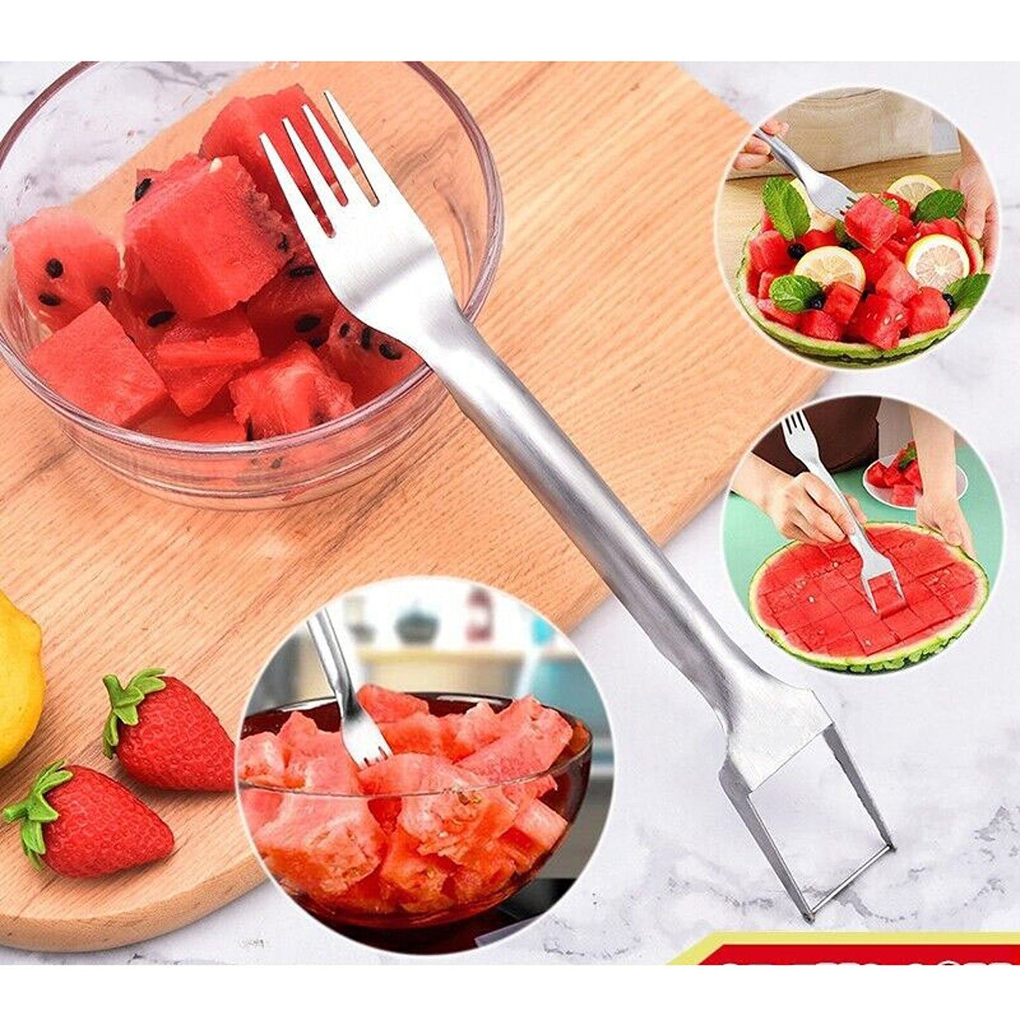 Stainless Steel Watermelon Fork and Slicer Multi-tool