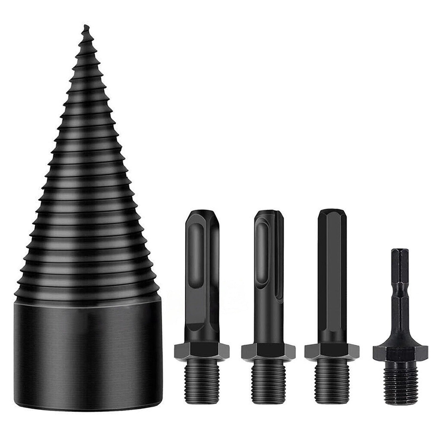 5pcs Wood Splitting Firewood Drill Bit High Speed Twist Splitter Cone