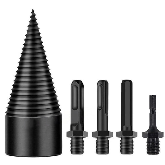 5pcs Wood Splitting Firewood Drill Bit High Speed Twist Splitter Cone