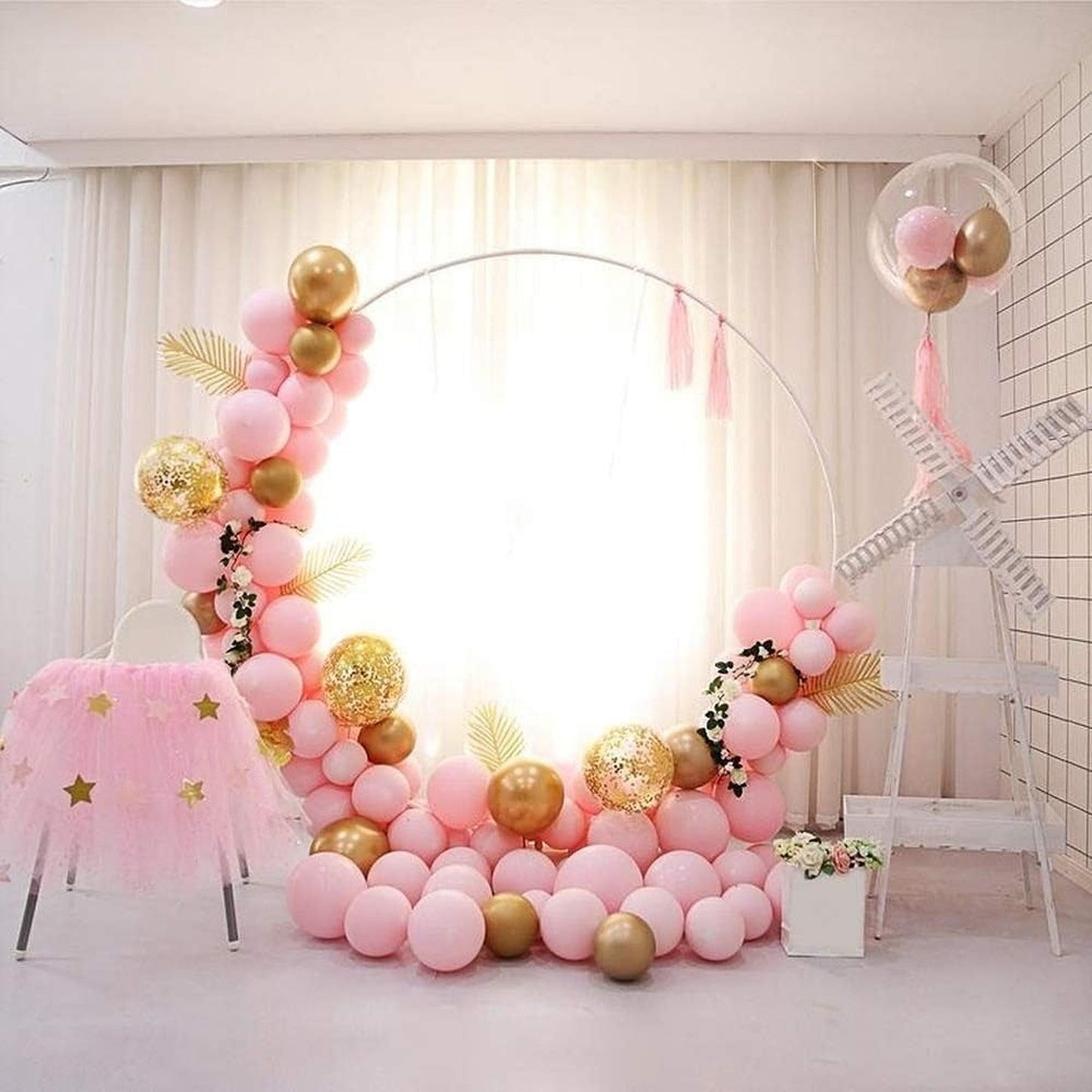 2M Round Circle Wedding Arch with Flower Display Hoop