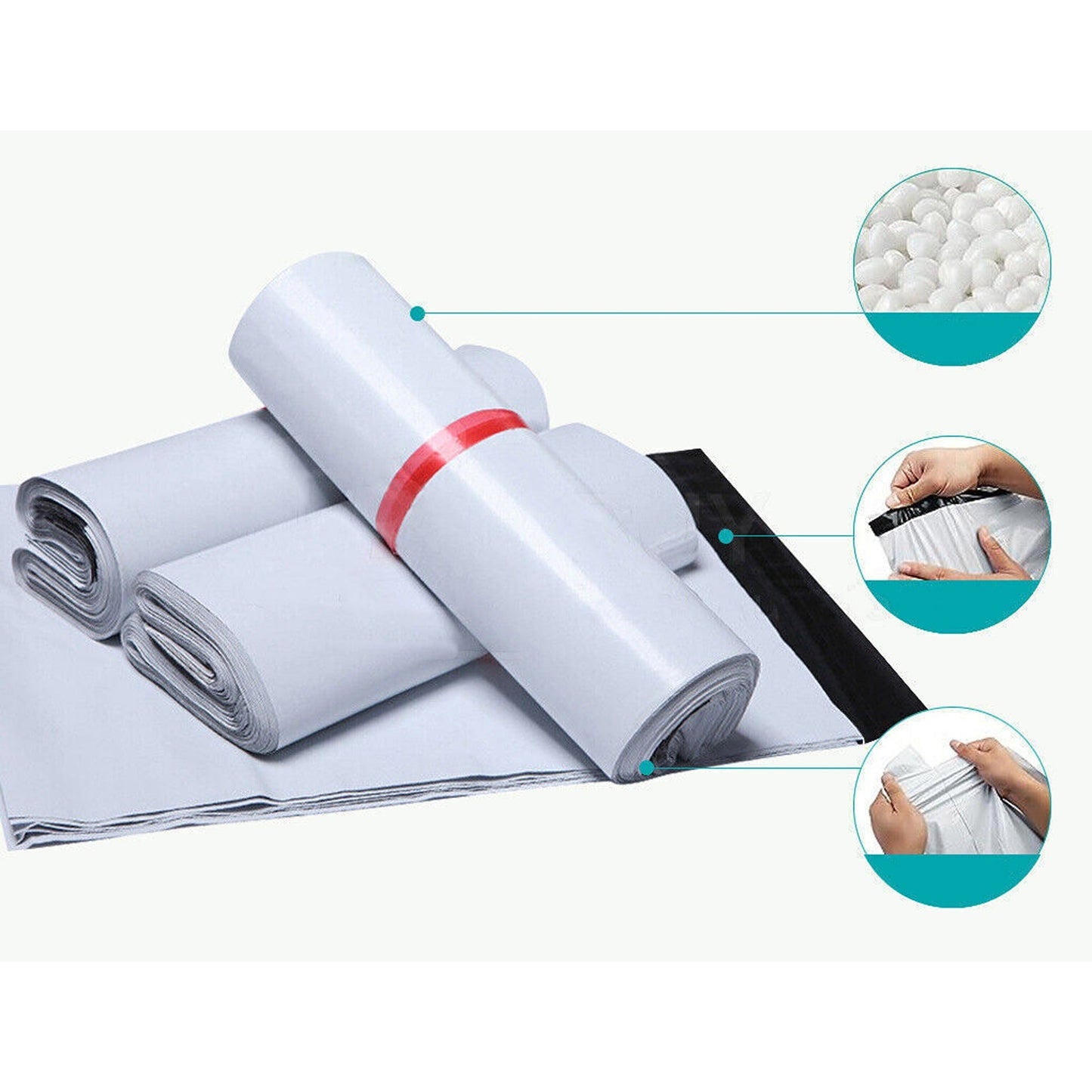 100x Self-Sealing Poly Mailer Satchel Courier Plastic Shipping Bags
