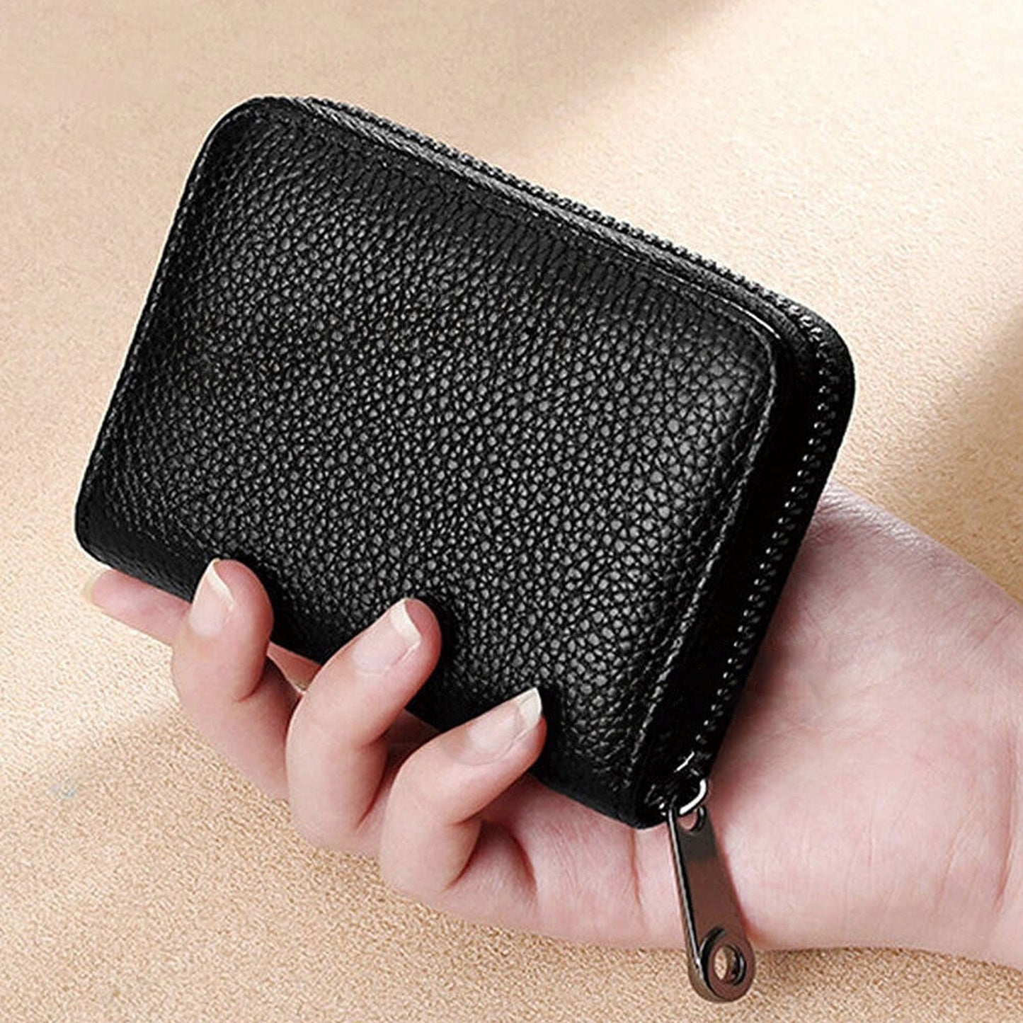 Genuine Leather RFID Blocking Wallet Credit Card Holder Business Case 22 Cards