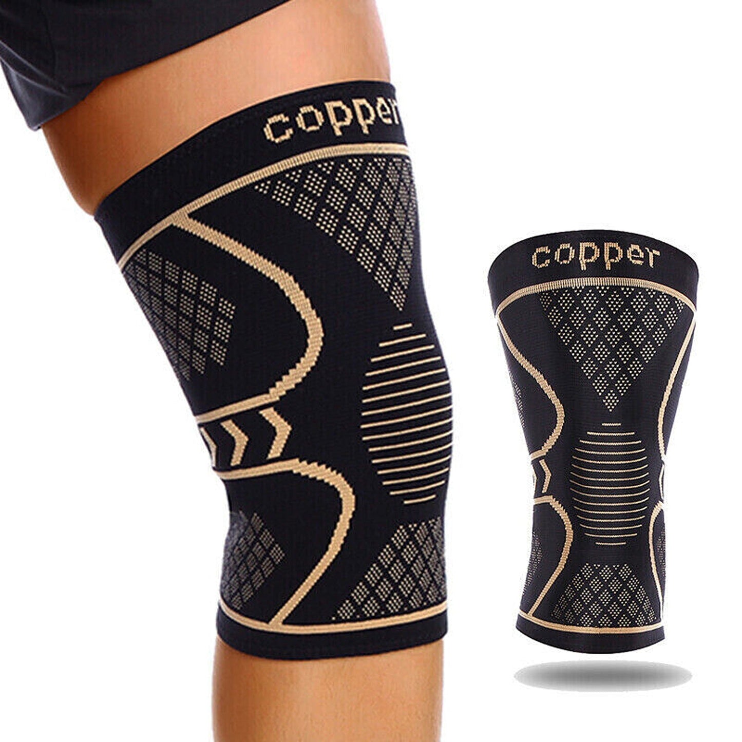 Copper Compression Sleeve for Knee Pain Relief in Sports