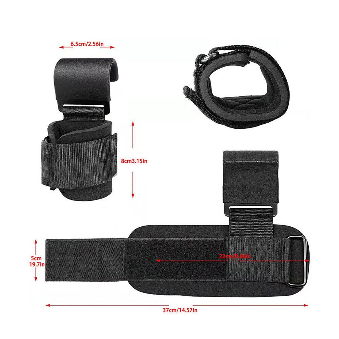 2pcs Bodybuilding Gym Straps for Muscle Training and Weight Lifting Support