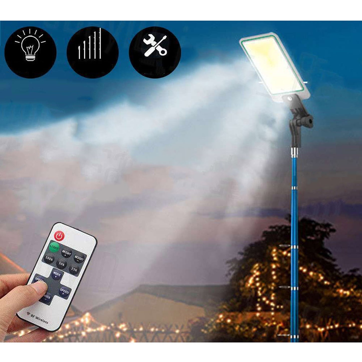 Portable Telescopic Fishing Rod LED Light Outdoor Camping Repair Lamp 12V