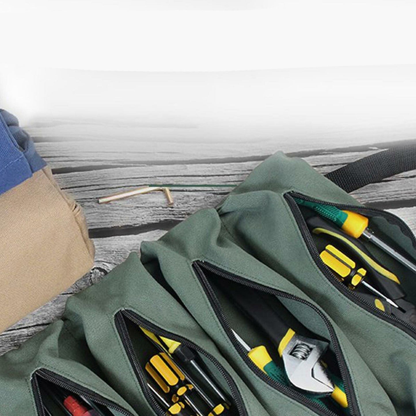 Super Big Canvas Tool Roll Large Organizer Bag for Wrench