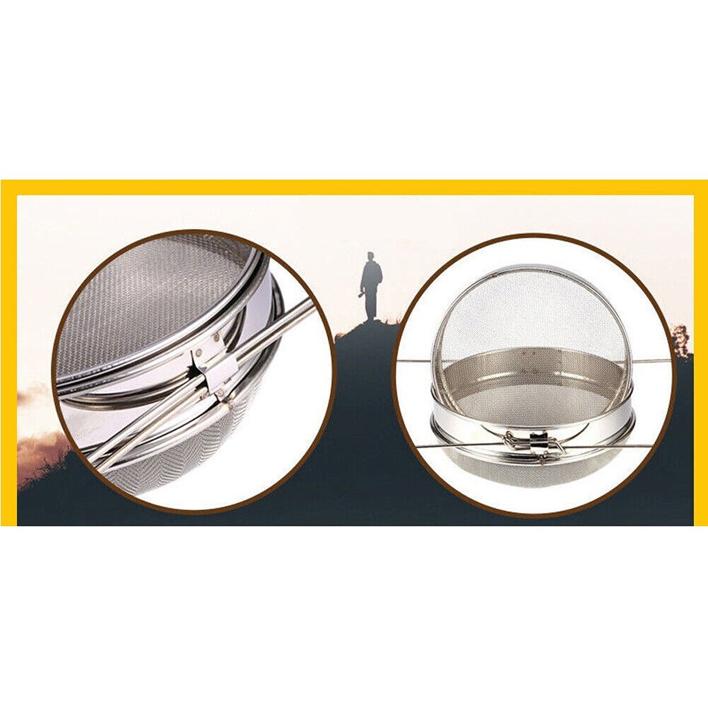 Stainless Steel Double Sieve Honey Strainer Beekeeping Equipment Kit