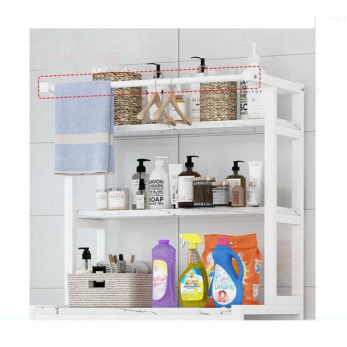 3-Tier Heavy Duty Metal Storage Rack Over Washing Machine Organizer
