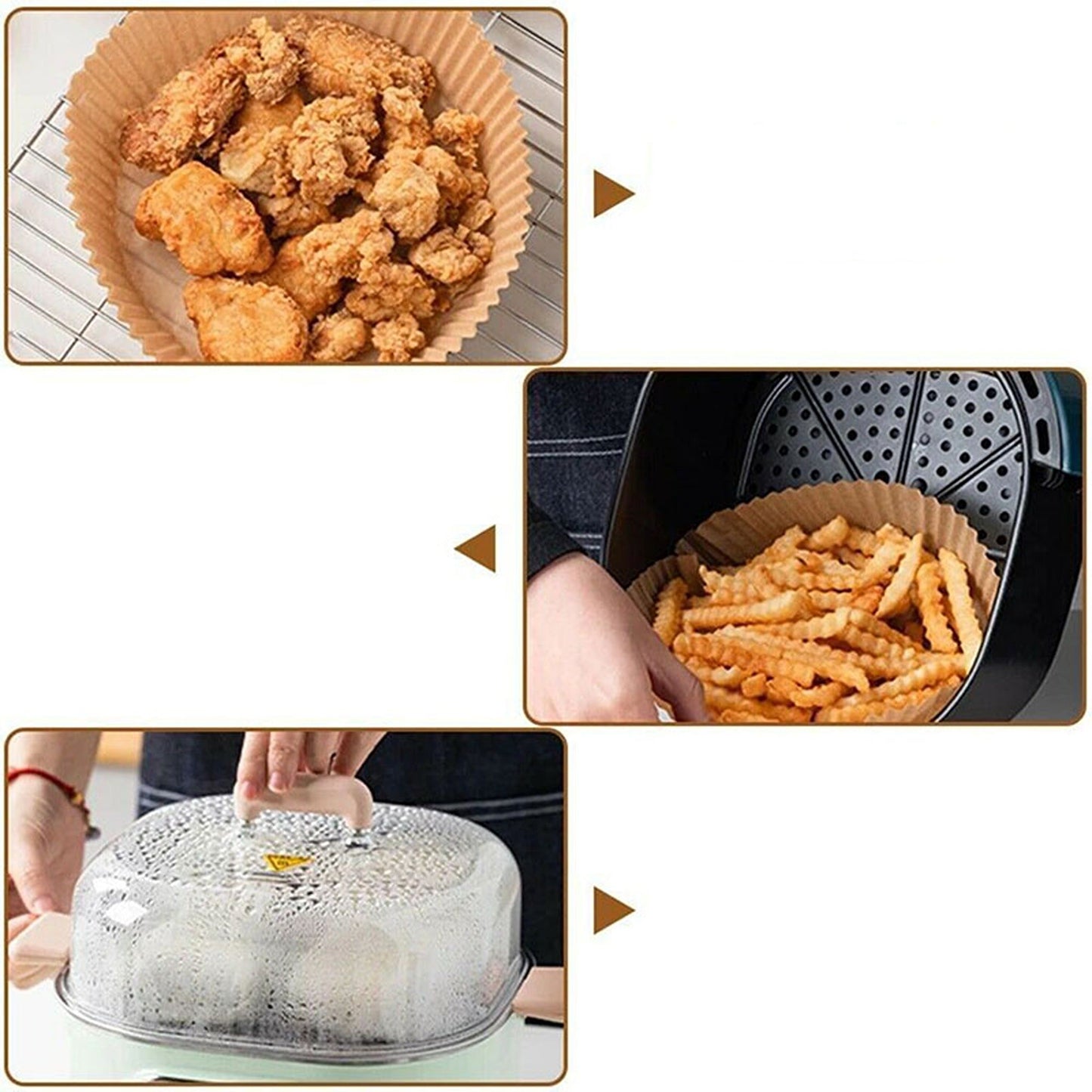 100pcs Non-Stick Air Fryer Disposable Paper Liners for Baking