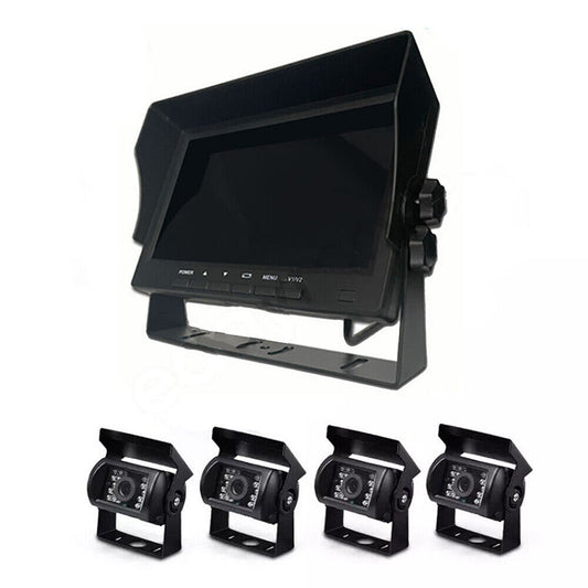 7-inch Split Screen Monitor with 4 Reversing Cameras for Vehicles
