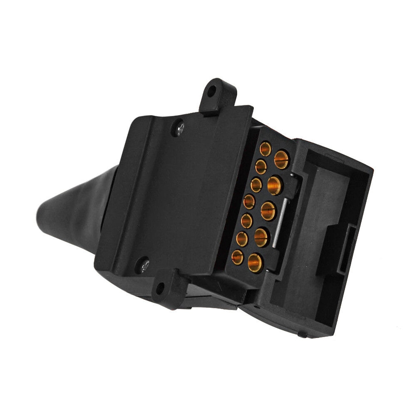 2pcs 12-Pin Flat Trailer Plug Light Adapter Dual Connector Socket