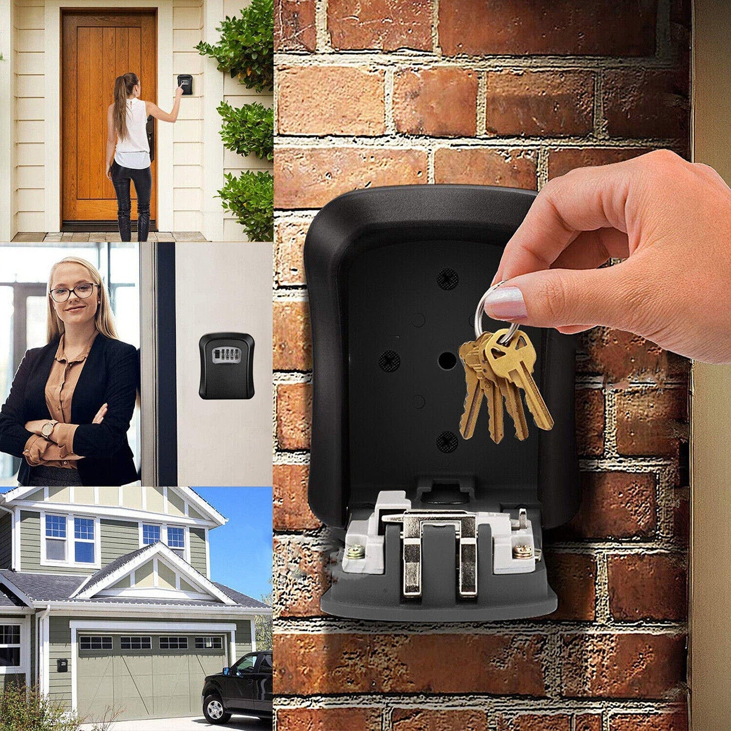 Outdoor Home Security Wall Mounted Key Safe with Combination Lock