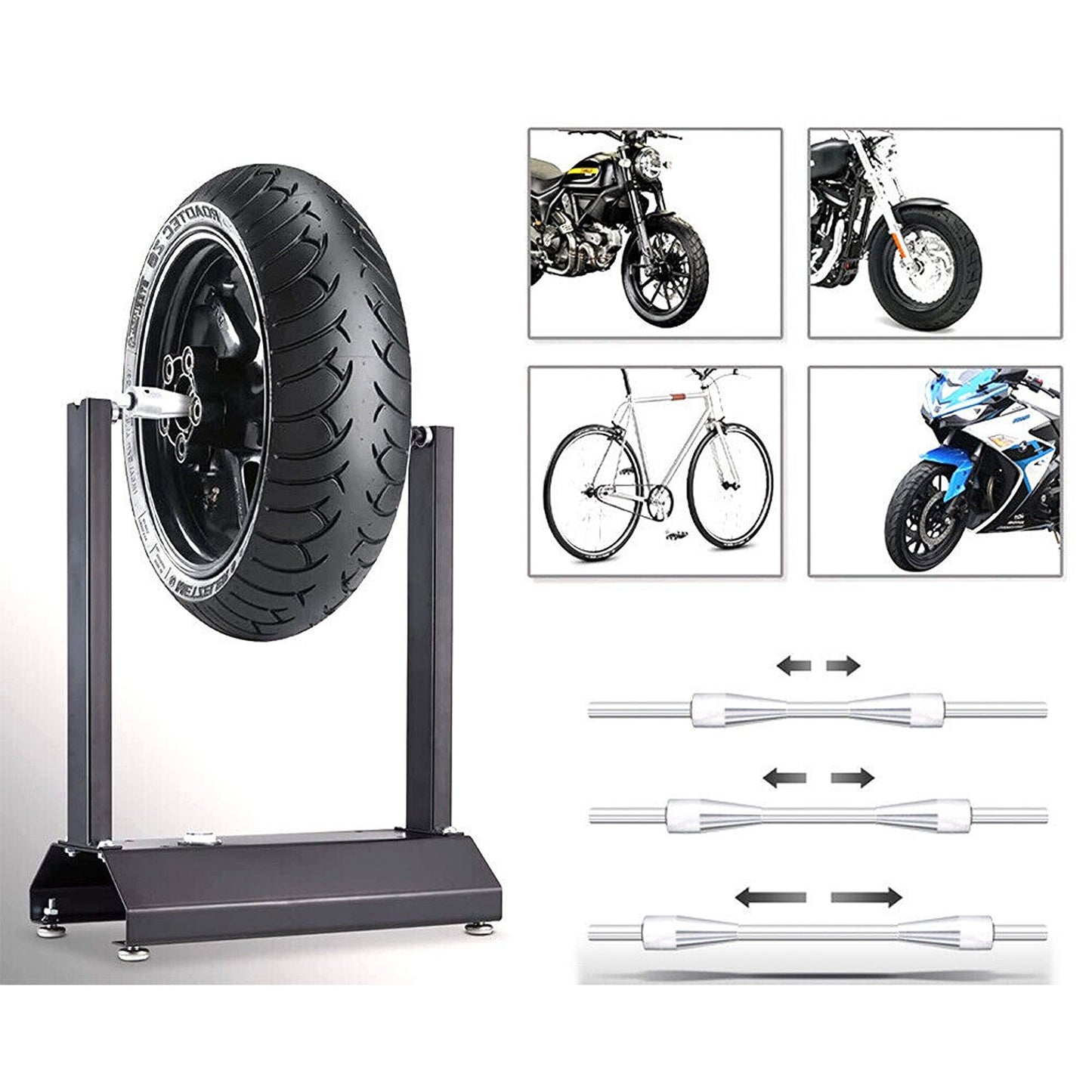 Balancing Stand for Motorcycle Wheels with Bubble Level