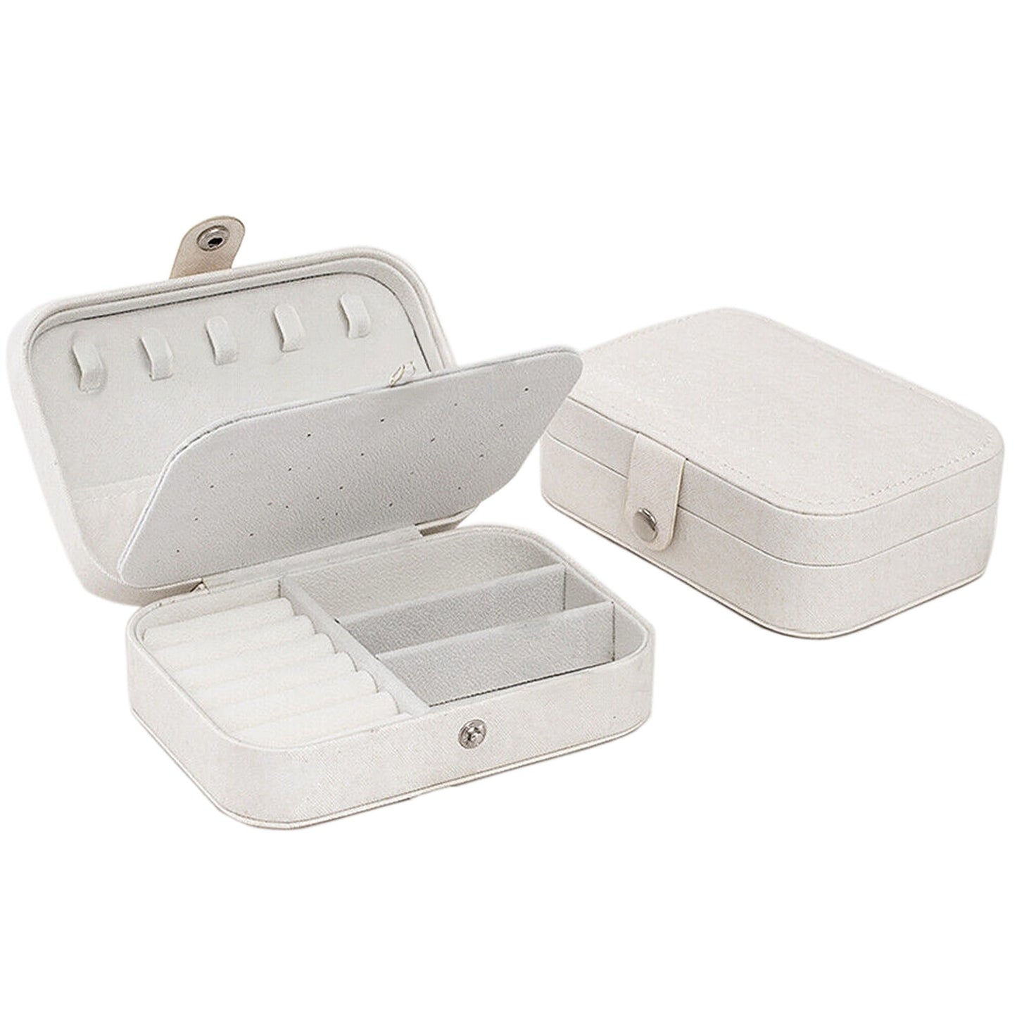 Travel-Sized Portable Leather Jewelry Box Organizer