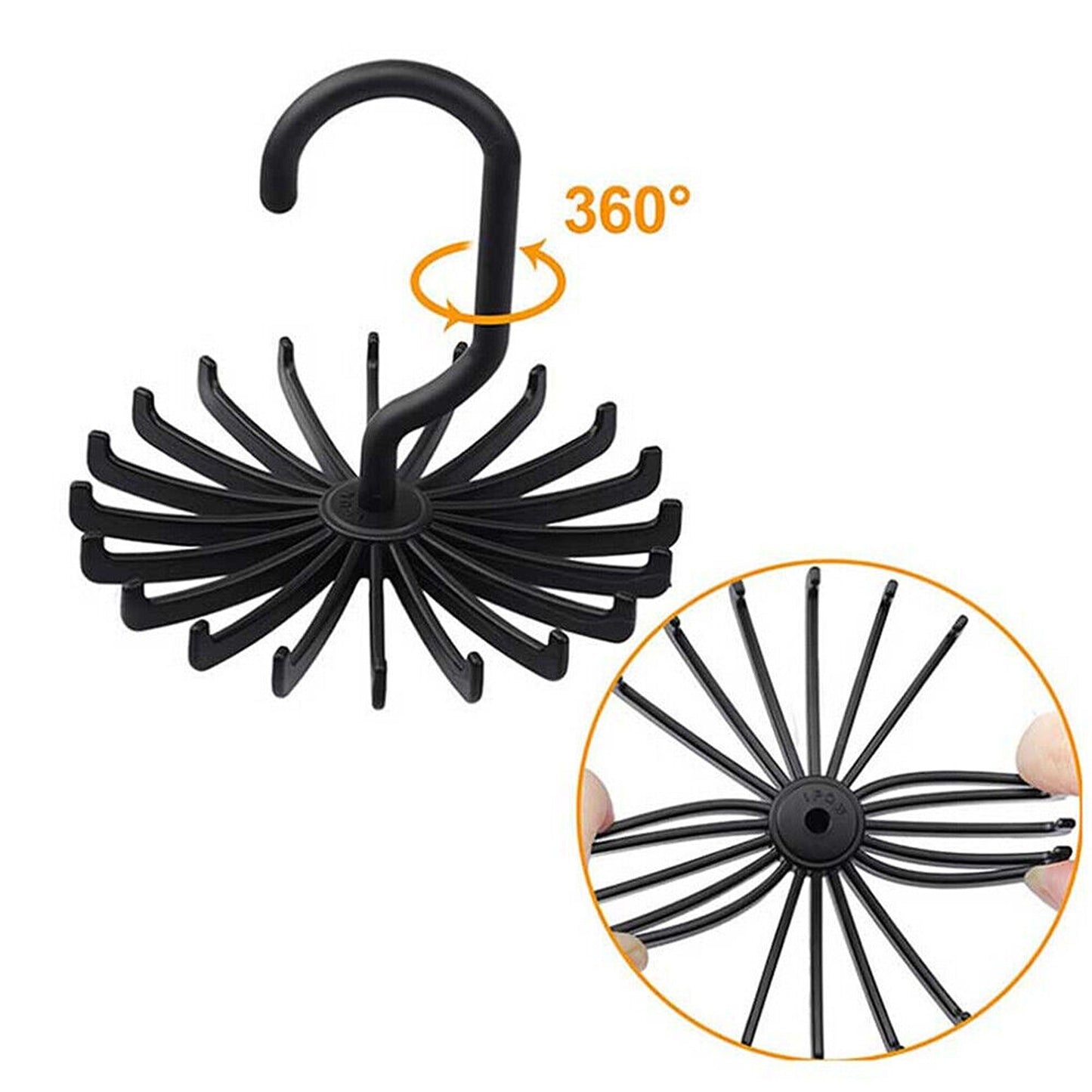 Clothes Organizer Rotating Hanger Stand for Ties Belts and Scarves